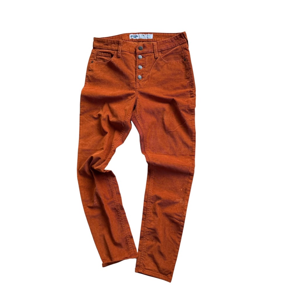 Old Navy Rockstar Super Skinny High Rise Button Fly Corduroy Spice Orange Sz 4